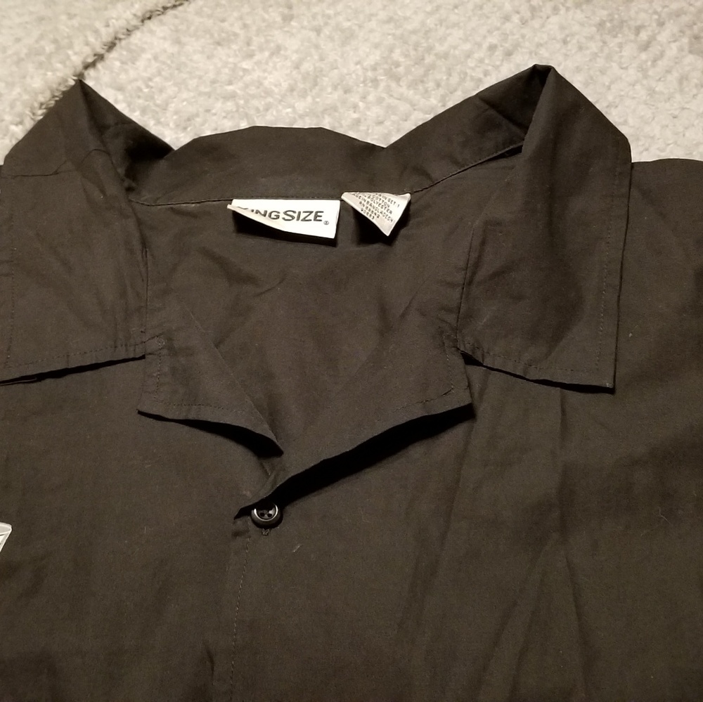 Bowling button up black shirt